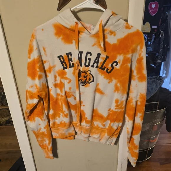 NFL Team Apparel Orange and White Hoodie Worn Few Times - Picture 3 of 3
